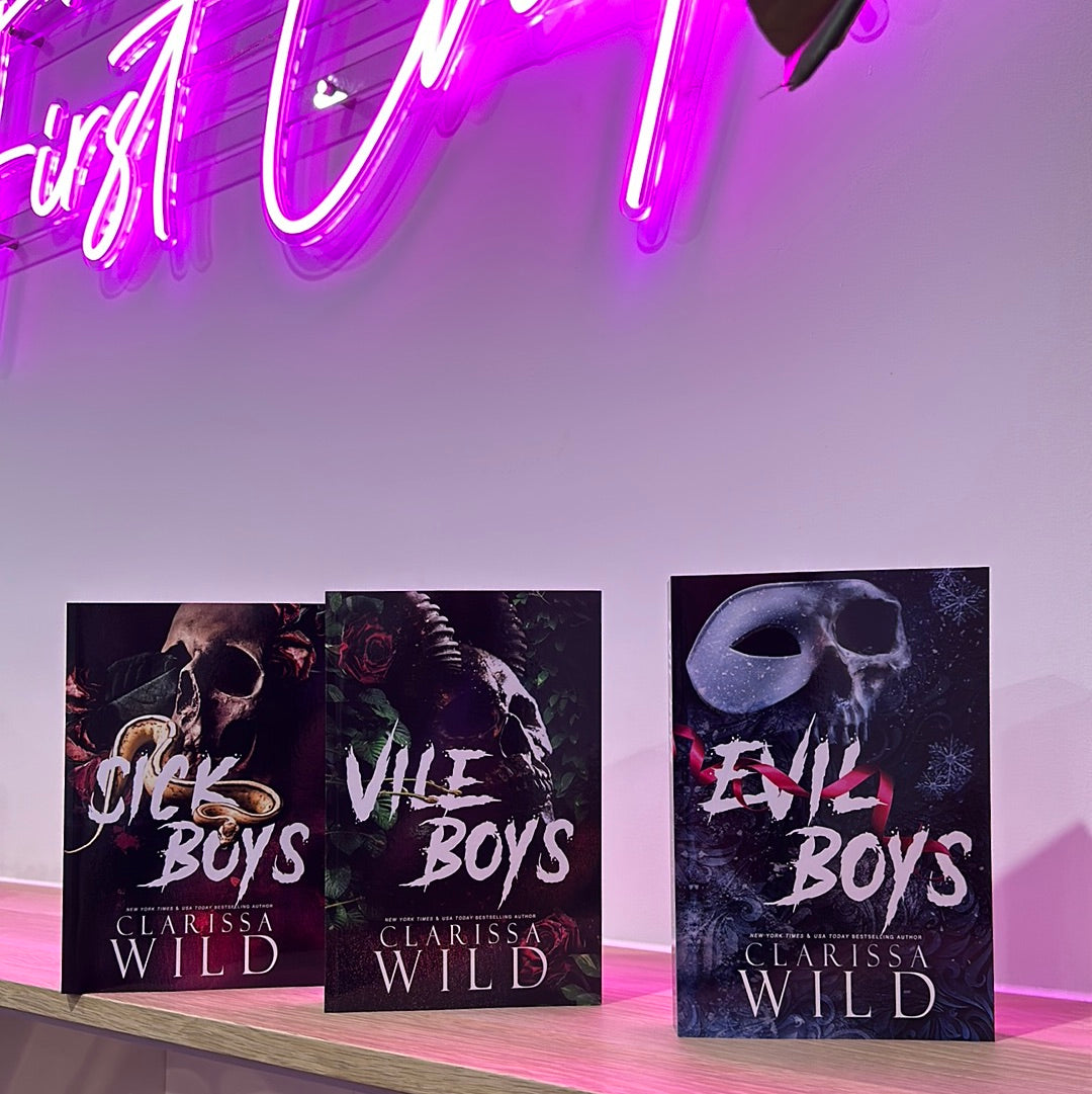 Spine Ridge University Series. Sick Boys - Vile Boys - Evil Boys - boys who hunt - boys who taint by Clarissa Wild