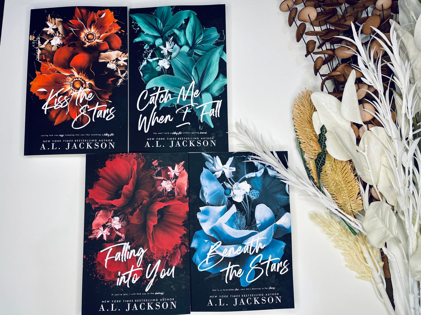 Kiss The Stars, Catch Me When I Fall, Falling Into You, Beneath The Stars (Falling Stars series) by A.L Jackson Special Edition