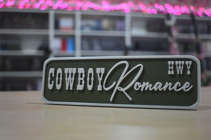 Cowboy Romance 3d printed shelf sign