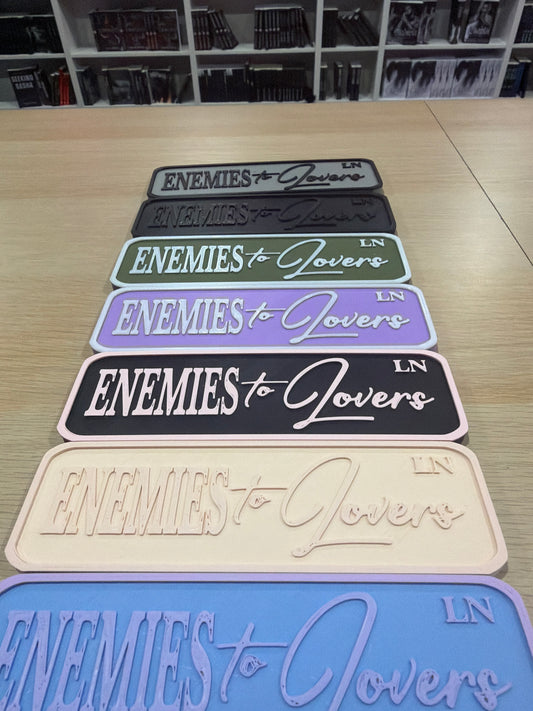 Enemies to lovers 3d printed sign for shelf