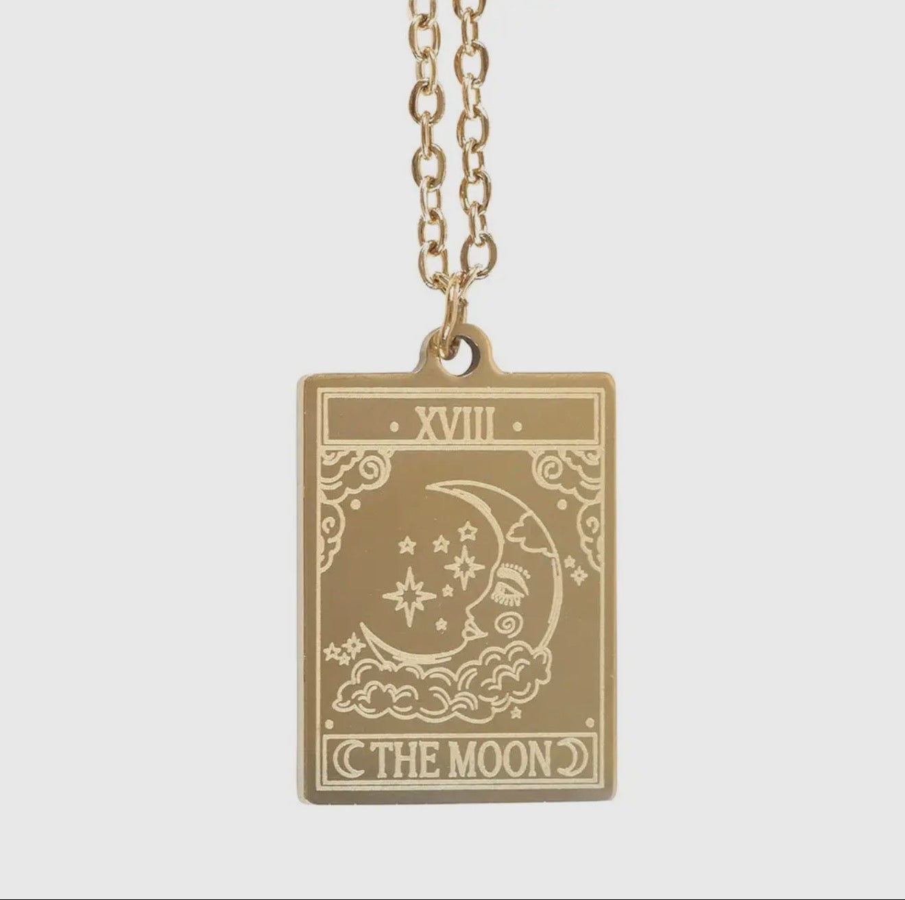 Tarot Card necklace on greeting card