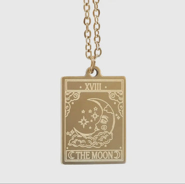 Tarot Card necklace on greeting card