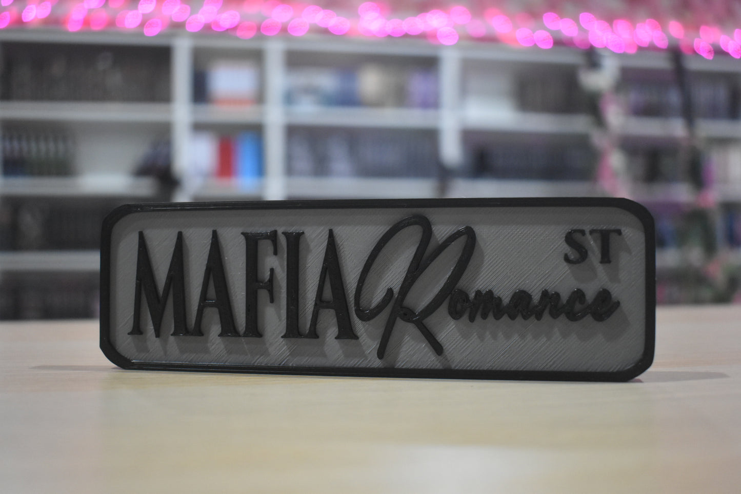 Mafia romance 3d printed sign shelf