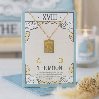 Tarot Card necklace on greeting card