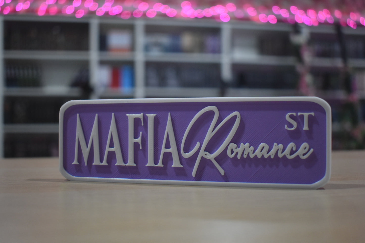 Mafia romance 3d printed sign shelf