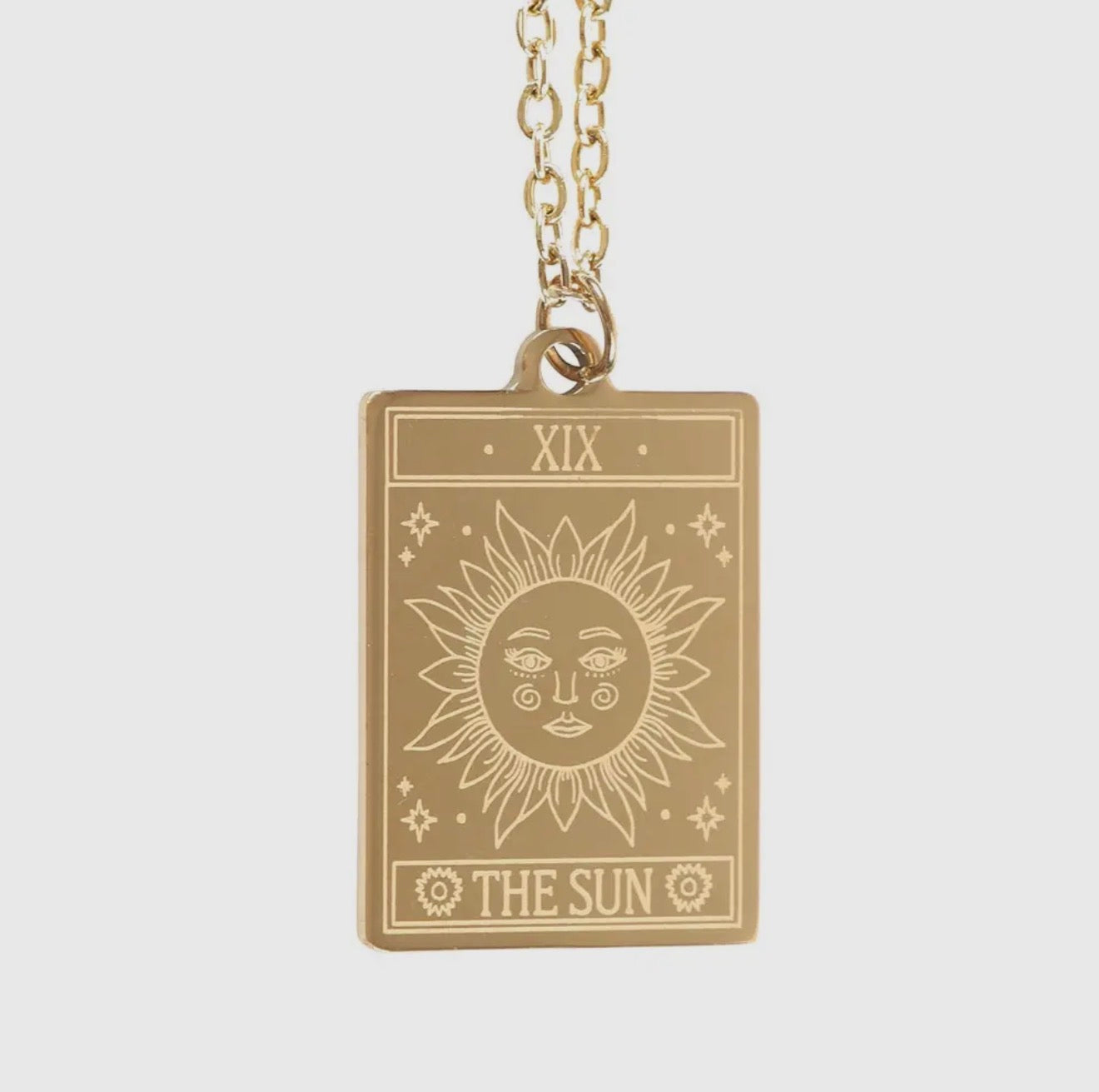 Tarot Card necklace on greeting card