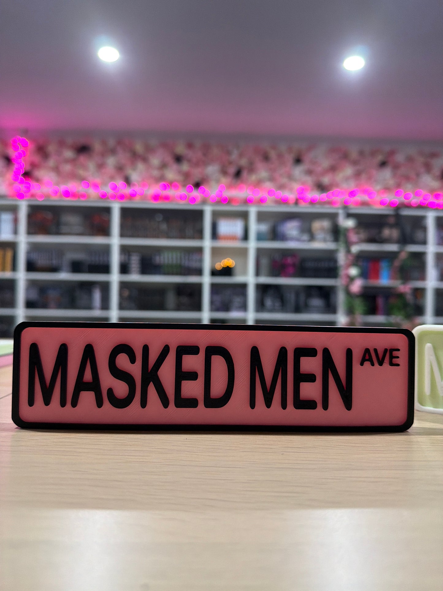 Masked men Ave 3d printed street sign