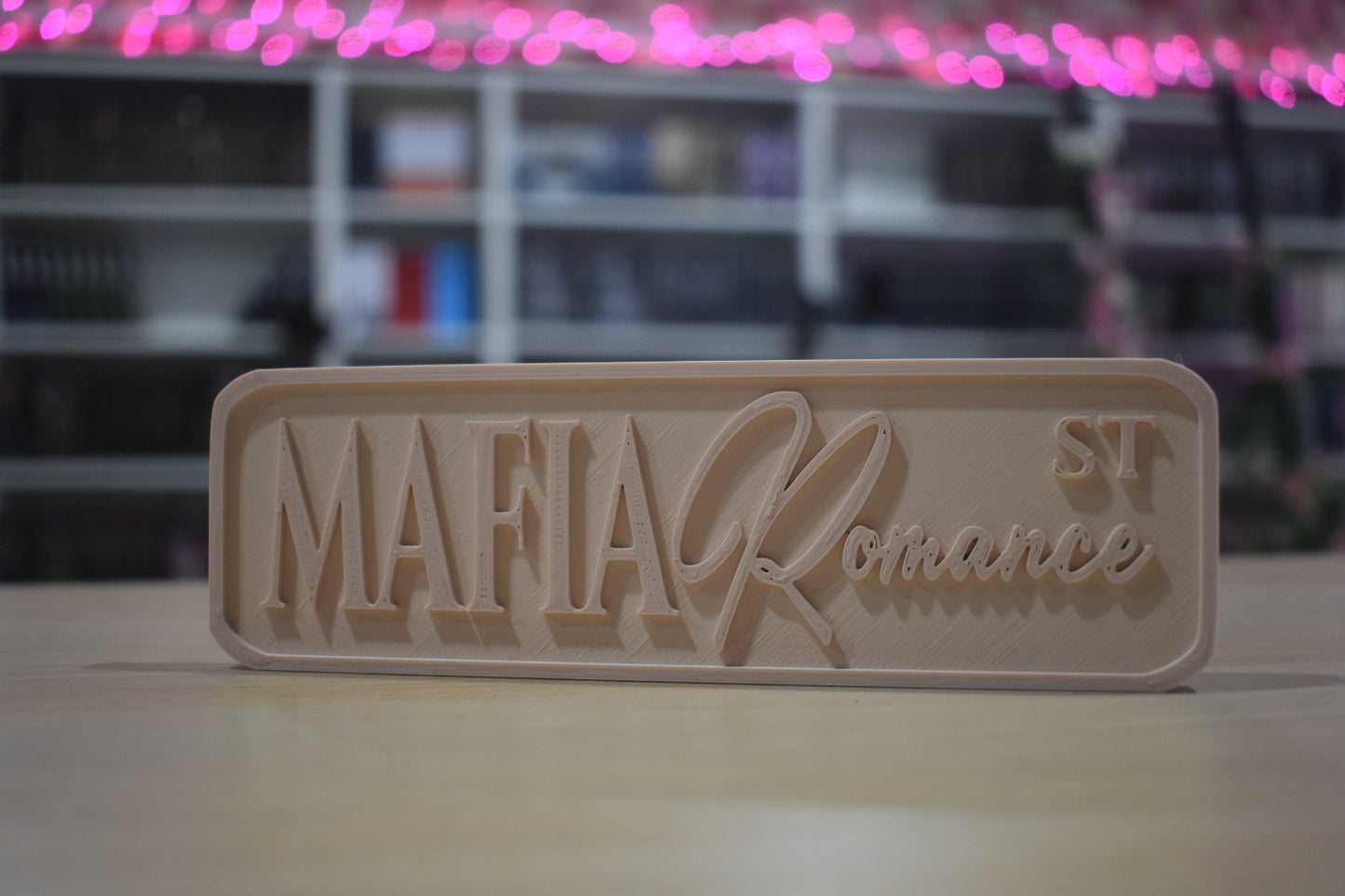 Mafia romance 3d printed sign shelf