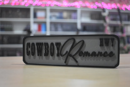 Cowboy Romance 3d printed shelf sign