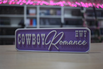 Cowboy Romance 3d printed shelf sign